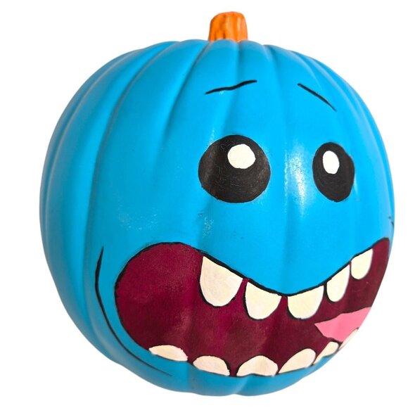 Mr Meeseeks Blue Foam Pumpkin Rick & Morty 2017 Animated Halloween - Picture 10 of 10